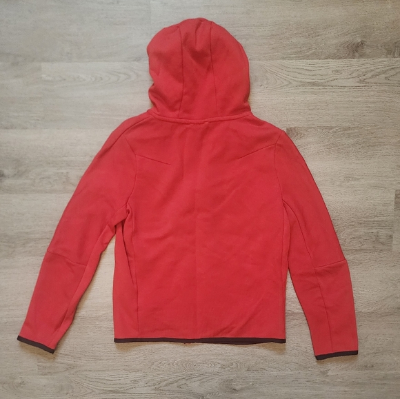Nike Tech Boy's Red Long Sleeve Hooded Full Zip Up Jacket Large - Picture 8 of 9